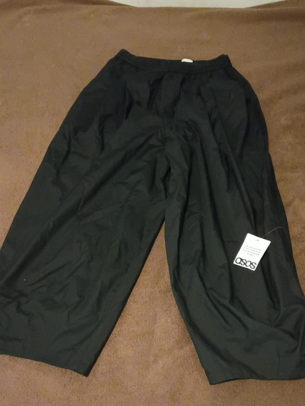 ASOS Black Wide-Leg Cropped Pants